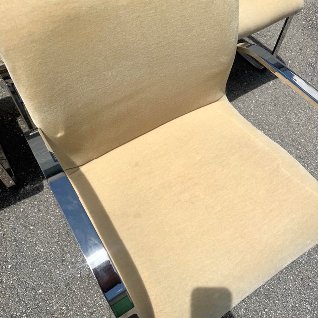 Mies Van der Rohe Mid Century Modern Miles Van Der Rohe Brno Style Cantilever Dining Chairs - Set of 4 For Sale - Image 4 of 6