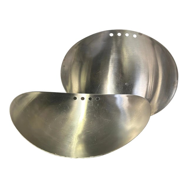 Set 2 Artistic Stainless Steel Oval Circle Holes Bowl Plate Container Display For Sale