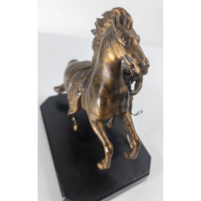19th Century French Gilt Bronze of Rearing Marly Horse After Guillaume Coustou For Sale - Image 11 of 17