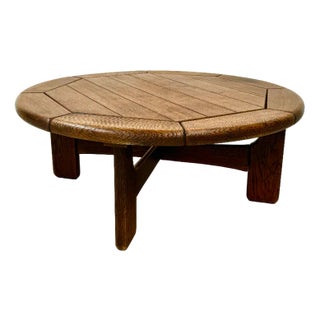 Vintage Danish Brutalist Coffee Table in Oak, 1960s For Sale