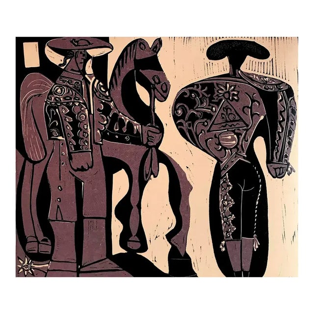Contemporary Picasso Picador Y Torero Linocut XXe Siecle 1978 For Sale - Image 3 of 3