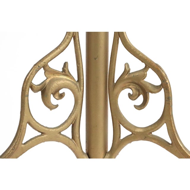 Mid 20th Century Vintage Victorian Brass Scrollwork Coat Tree Rack For Sale - Image 5 of 5