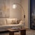Contemporary Bloom Sphere Arc Lamp - Black Nickel, Steel Base, White Satin Shade, Dimmable For Sale - Image 3 of 6