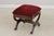 1980s Pair of Mahogany French Style Upholstered Footstools For Sale - Image 5 of 13