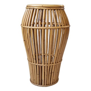 Italian Rattan Umbrella Holder, 1960s For Sale