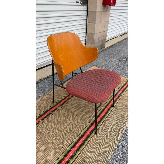 A Vintage Mid Century Danish Kofod Larsen Wrought Iron Penguin Lounge Chair, 1950’s For Sale - Image 6 of 18