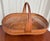 Brown Vintage Hunan Products Handwoven Bamboo Basket With Handle, Made in China, Original Label For Sale - Image 8 of 11