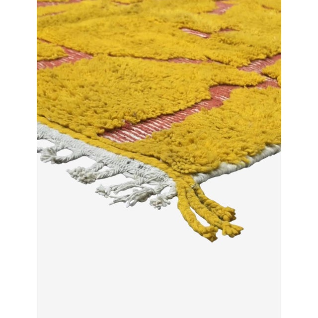 Contemporary Handmade Textured Mustard Rug - 9 X 6.2 Ft For Sale - Image 3 of 8