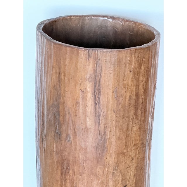 Brown Rustic Hand Hollowed Tree Trunk Umbrella Stand For Sale - Image 8 of 11