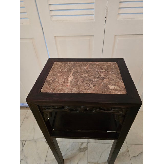 1950s Pre Mid Century Modern Vintage Chinese Table Carved For Sale - Image 5 of 11