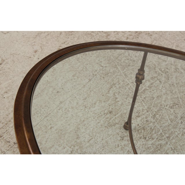 Oval Glass Top Decorator Coffee Cocktail Table For Sale - Image 9 of 15