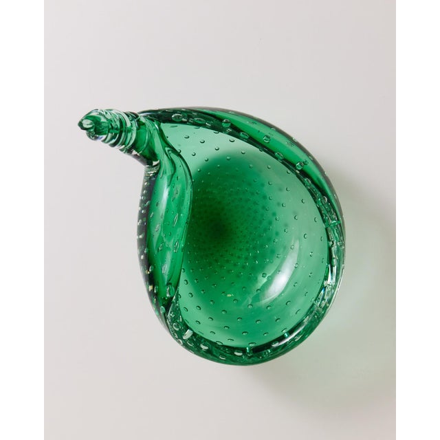 Green Murano Bullicante Shell Bowl For Sale - Image 4 of 16
