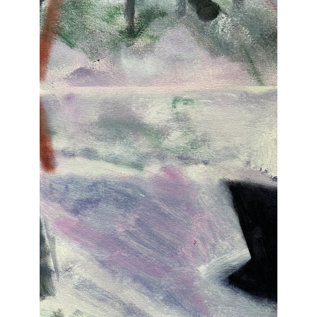 1999 "February" Abstract Landscape Oil Pastel Drawing For Sale - Image 4 of 8