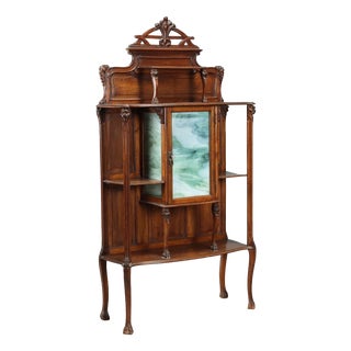 Art Nouveau Walnut Display Case For Sale