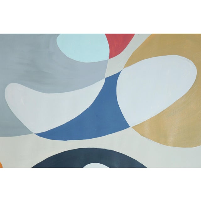 Paper 2026, Mid Century Modern Style, Contemporary Painting of Primary Tones and Curves, Triptych, Acrylic Paint on Watercolor Paper For Sale - Image 7 of 11
