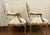 French Pair Vintage French Fauteuils Upholstered in Scalamandre Fabric With Nailhead Trim For Sale - Image 3 of 5
