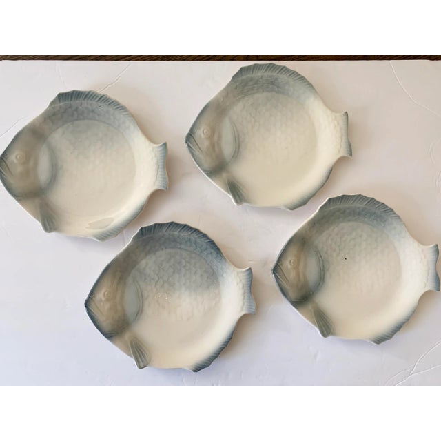 Vintage Ceramic Fish Plates For Sale - Image 10 of 11