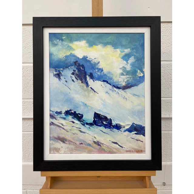 Realism Roland A.D. Inman, Blue & White Oil Painting of the Mourne Mountains Ireland by Modern Irish Artist, 2000 Circa For Sale - Image 3 of 8