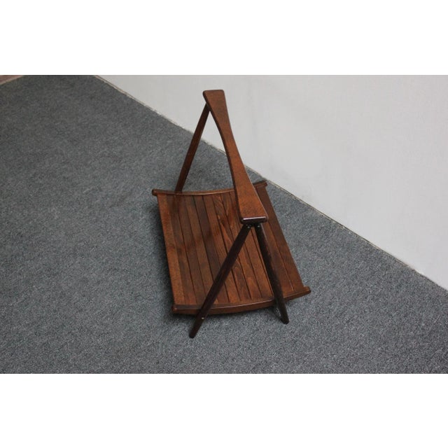 Vintage Yugoslavian Nasco Stained Beechwood Collapsible Magazine Rack