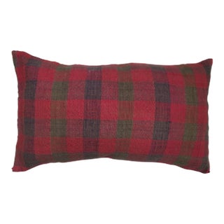 Textile Plaid Pink Pillow rug no. p1337 For Sale