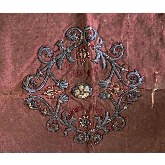 Religious Antique European Altar Cover Cloth, Silver Metallic Treads For Sale - Image 3 of 9