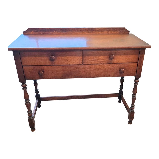 Vintage Early American Wooden Desk / Sideboard For Sale