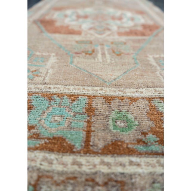 Turkish Mini Rug Oriental Hand Knotted Vintage Rug 1'9" x 4' #16875 For Sale In Houston - Image 6 of 8