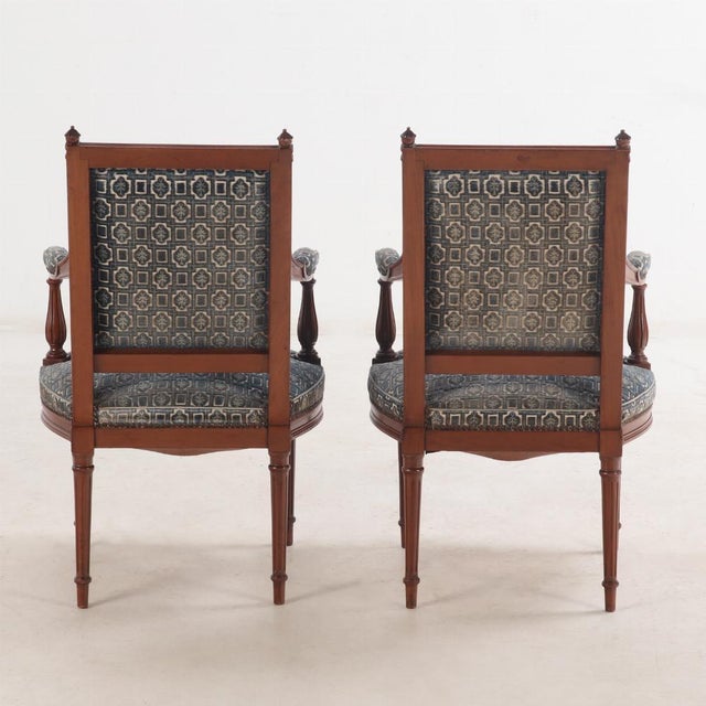 A French Louis XVI Style Open Armchair, C. 1940. For Sale - Image 4 of 6