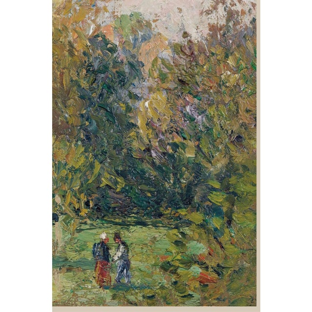 Green Vintage French Impressionist Art Print – Autumn Landscape by Camille Pissarro, 12" X 16" For Sale - Image 8 of 9