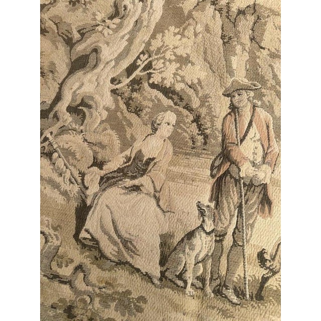 Textile Antique French Jacquard Tapestry with Shepherds in the style of Aubusson, 1920s For Sale - Image 7 of 18