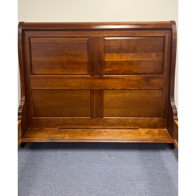 Pennsylvania House Cherry Queen Size Sleigh Bed For Sale - Image 9 of 10