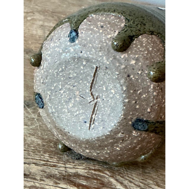 Late 20th Century Vintage Boho Original Studio Pottery Weed Vase For Sale - Image 5 of 8