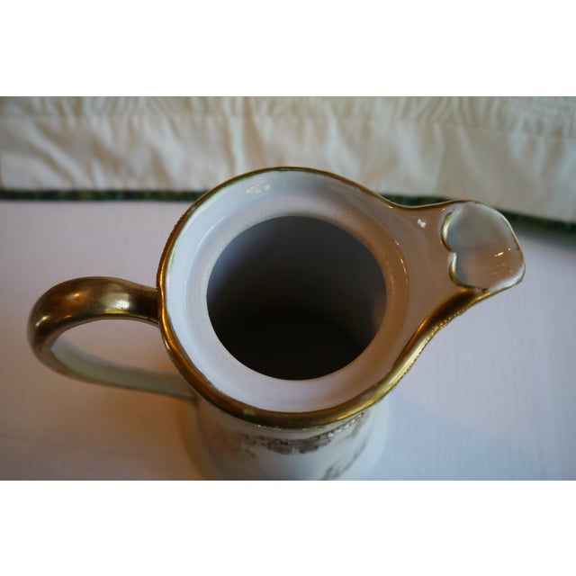 Stunning antique Nagoya Shofu Nippon Moriage Chocolate Pot with a heavy moriage gold gilt Dragon (5 toes) with a lime...