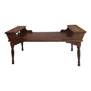1960s Mid-Century Modern Walnut Double Step Coffee Table For Sale