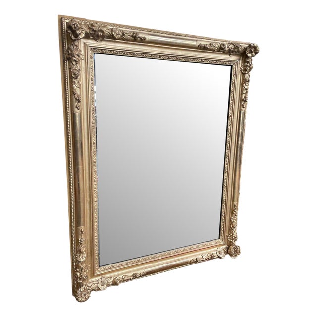 Napoleon III Mirror with Gold Leaf For Sale
