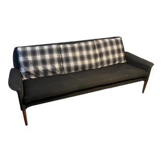 1950s Mid-Century Modern Plaid Sofa For Sale