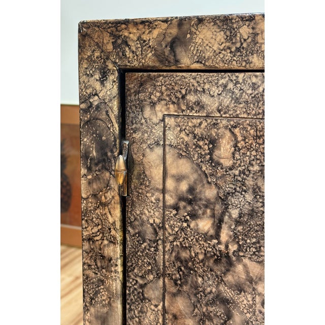 Vintage Henredon Faux Tortoise Shell Finish Server Cabinet For Sale - Image 11 of 16