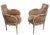 French Pr French Style Carved Wood Bergere Chairs in Suede With Studded Nailhead Trim For Sale - Image 3 of 12