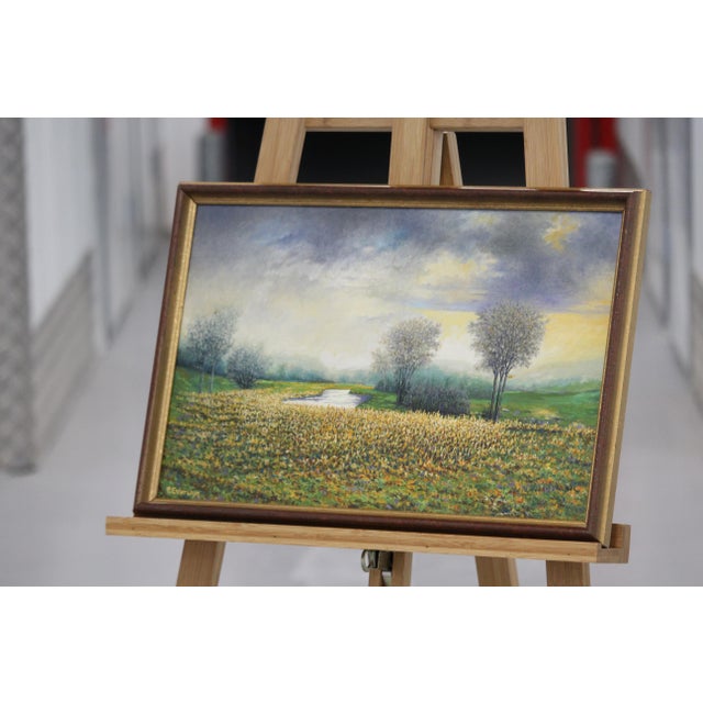 Boho Chic Landscape, 2000s, Oil on Wood For Sale - Image 3 of 16