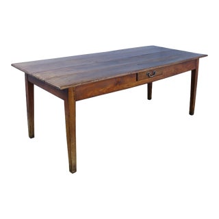 Antique Cherry One Drawer Farm Table For Sale