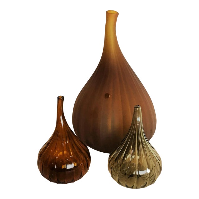 Renzo Stellon for Salviati Set of 3 Drop Vases For Sale