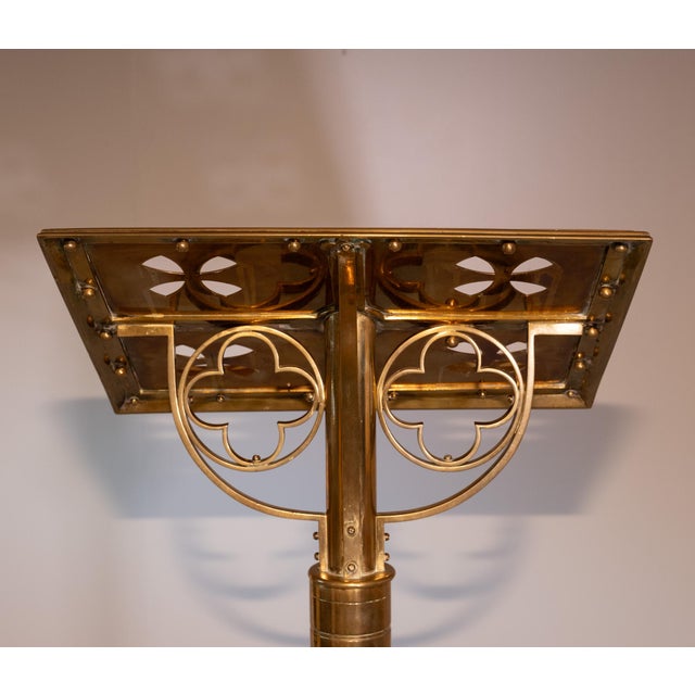 Late Victorian Brass Standing Church Gothic Lectern For Sale - Image 15 of 18
