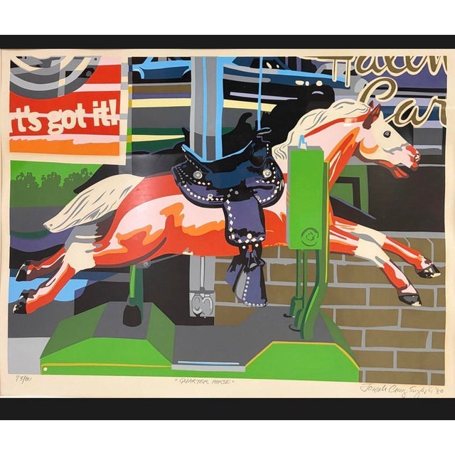 Mid-Century Modern Joseph Craig English "Quarter Horse" Signed Serigraph Screenprint Framed 1980 For Sale - Image 3 of 6