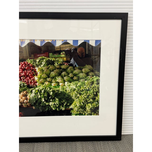 Paper Israel Fruit and Vegetable Market Stand Photograph, Framed For Sale - Image 7 of 12