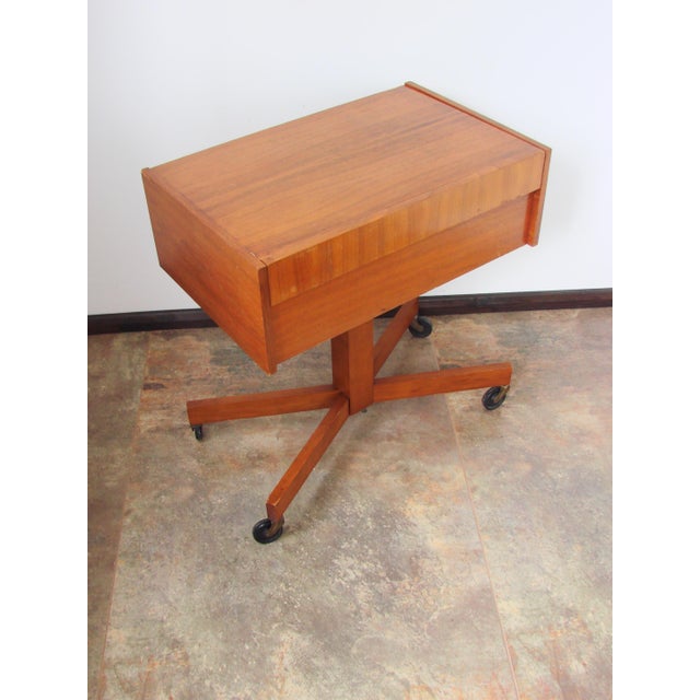 Brown Small Cabinet on Castors, 1960s For Sale - Image 8 of 11