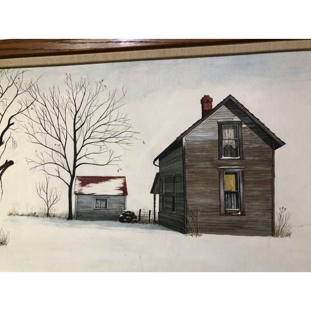 Rustic Oil Painting on Canvas Board, 1966 by J. Kock For Sale - Image 3 of 13