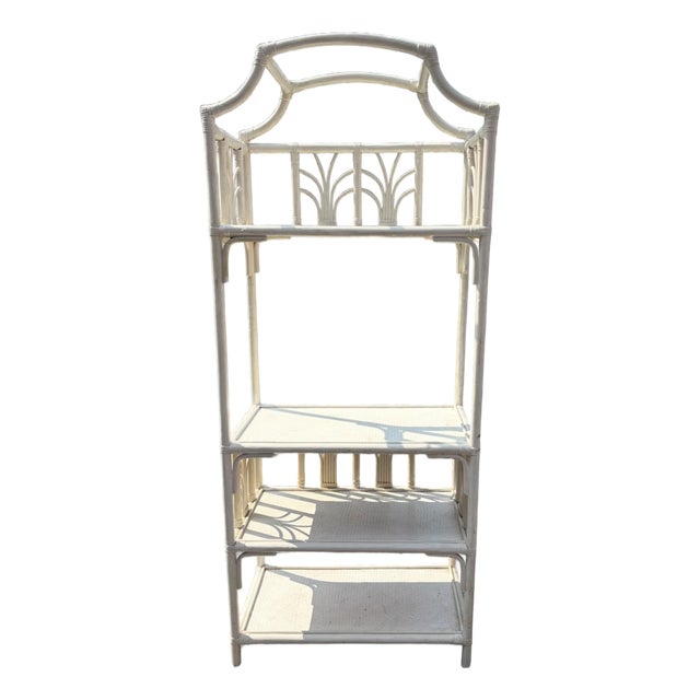1990s Rattan Etagere For Sale