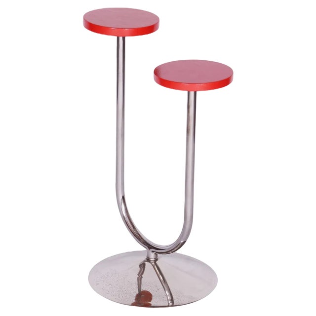 Bauhaus Chrome Plant Stand by Robert Slezak, Former Czechoslovakia, 1930s For Sale