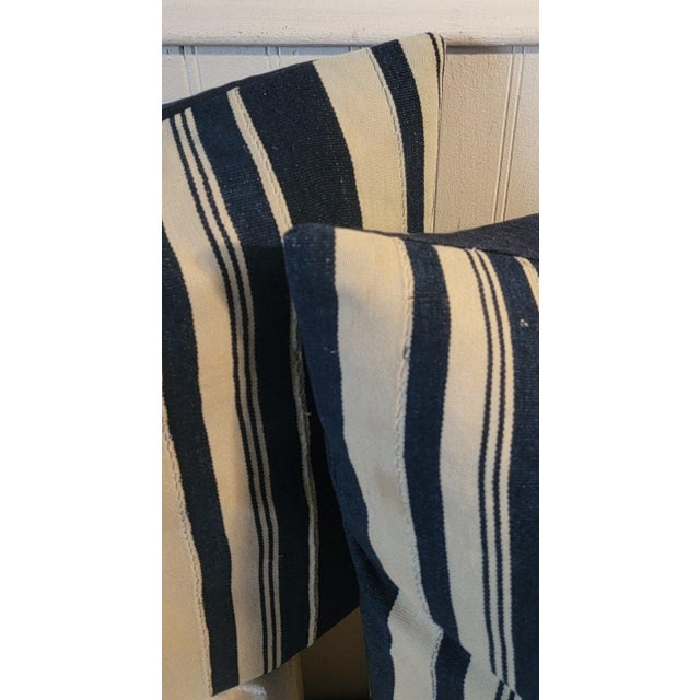 Pair of Striped Linen Pillows For Sale - Image 4 of 5