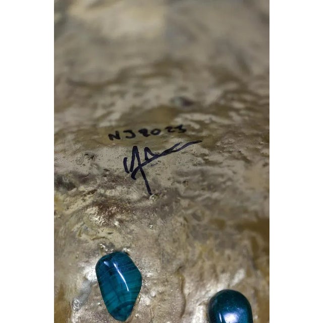 Green Malachite Console Decorated with Stalactites For Sale - Image 8 of 11